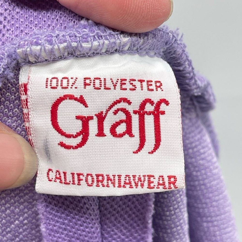 Graff Womens Vintage Cropped Pants Pull On Elastic Waist Purple Size Large View 4